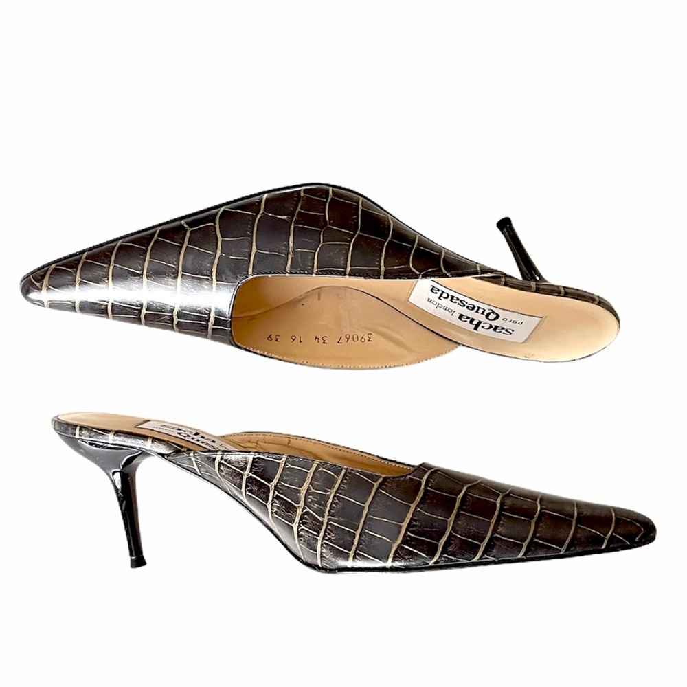 🇬🇧 LEATHER MULES SLIP ON HEELS